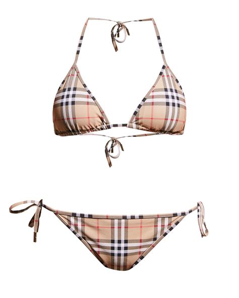 burberry check triangle bikini|Burberry cobb check bikini.